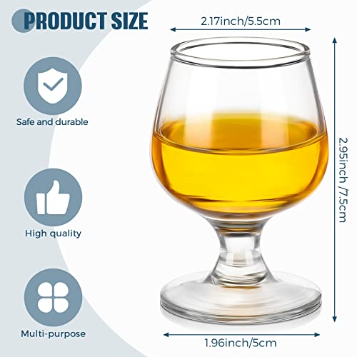 6 Pack 2 oz Shot Glasses for Whiskey Brandy Tequila - Clear Glass