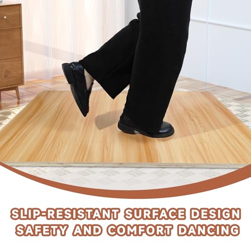 Wood Portable Tap Dance Board 42.2x21.1 Inches - Stable, Impact-Resistant Dance Floor Tiles for Home & Outdoor Practice