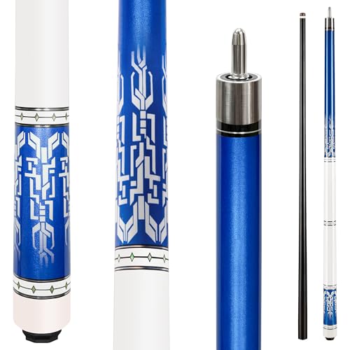 Fiberglass Pool Cue 58 Inch Professional Billiard Stick with 12.7mm Tip - Blue / 21oz