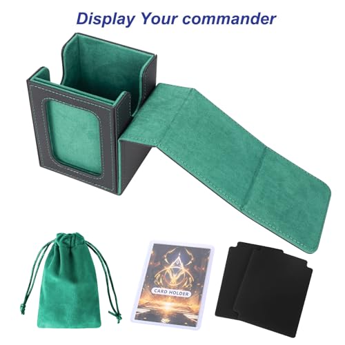 MTG Commander Deck Box with Dividers & Dice Bag - Black Green Variation