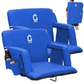 Wide Stadium Bleacher Seat with Back Support & Padded Cushion - Adjustable Reclining Football Chair with Cup Holders & Storage