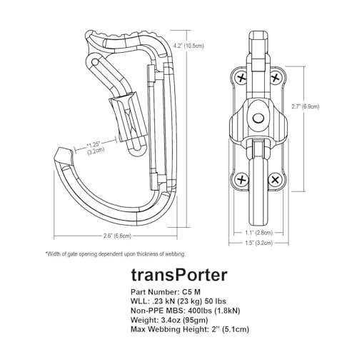 Climbing Gear Locking Tool Holder for Harnesses - Heavy Duty Carabiner Clip