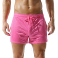 Mens Mesh Workout Shorts Large Rose Red 3 Inch Inseam Athletic Running with Pockets