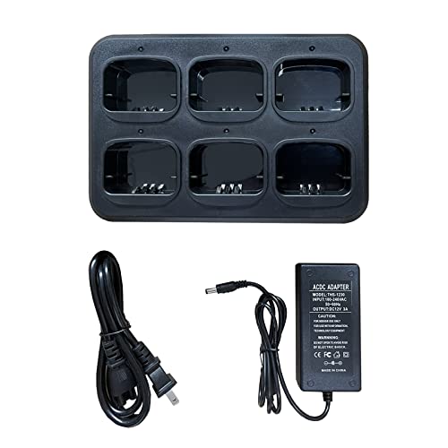 Teseko Thick Version 6-Way Battery & Radio Charger for Motorola Two-Way Radios