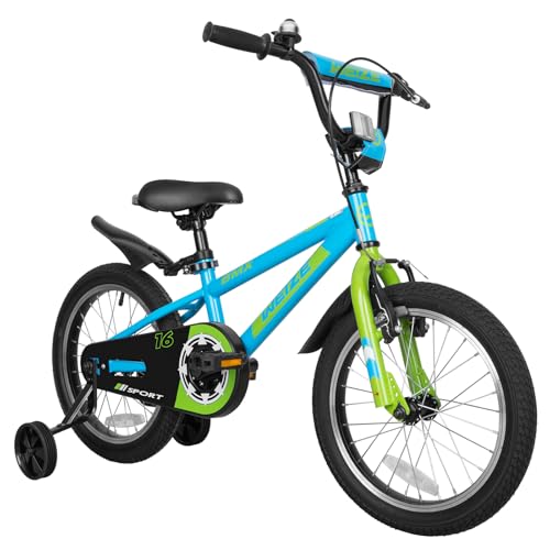 Blue 16-Inch Kids Bike for Boys and Girls - BMX Style Bicycle with Safety Features