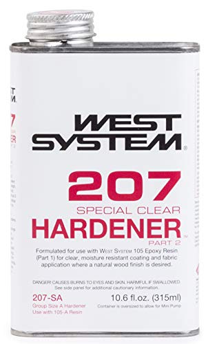 West System 207-SA Clear Epoxy Hardener for Wood & Fiberglass, Non-Blush Finish