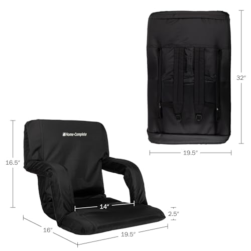 2-Pack Portable Bleacher Stadium Chairs with Back Support & Reclining, Armrests