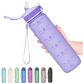 Hydration Bottle 32oz with Straw, Time Marker, Leakproof Lid – Matte Lilac (Variation of THIS listing)