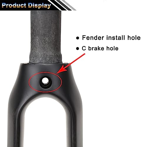 Matte Carbon Fiber Road Bike Fork 700C 28.6mm Rigid Lightweight Bicycle Front Fork
