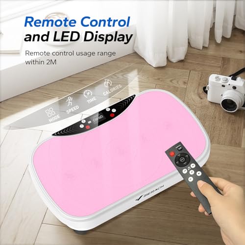 Pink Vibration Plate Exercise Machine with 99 Speeds & Bluetooth | Merach V28