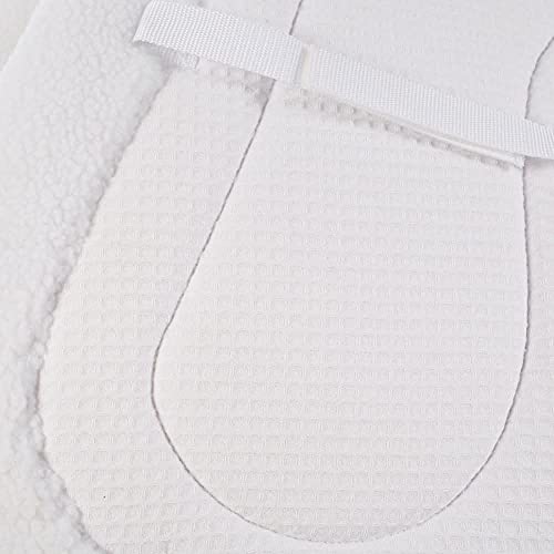White Close Contact Jumping Saddle Pad - Shaped Equestrian Horse Pad