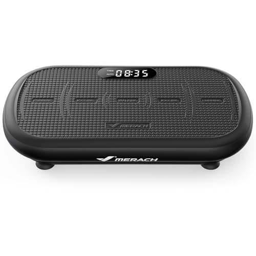 Merach Black CV40 Curved Vibration Plate Exercise Machine 440lbs Capacity