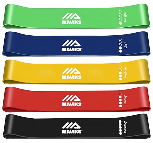 Resistance Loop Bands Set of 5 for Exercise & Therapy - Versatile Fitness Bands