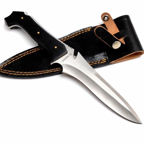 Jack Krauser Replica Knife - Handmade 5160 Spring Steel Tactical & Hunting Knife with Micarta Handle & Leather Sheath