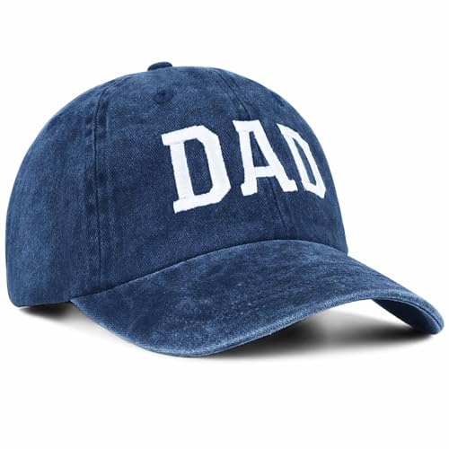 Mom and Dad Hats for New Parents Gift Set - Embroidered Adjustable Baseball Caps, Red Mom & Blue Dad, One Size