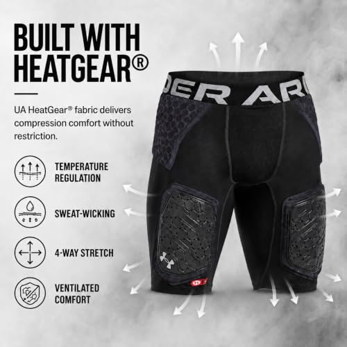 Under Armour Gameday Pro Youth Football Girdle Black Large Padded Compression Shorts