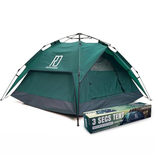 Reactive Outdoor Large 2-3 Person 3-Second Instant Pop Up Tent Waterproof Camping Shelter