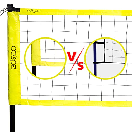 Zdgao 32FT Lemon Yellow Outdoor Portable Adjustable Volleyball Net System with Bag