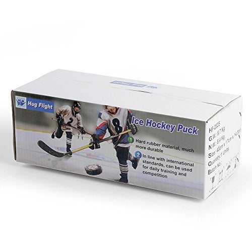 Bulk Hockey Pucks 50 Count for Ice Hockey Training & Competition - Durable Rubber