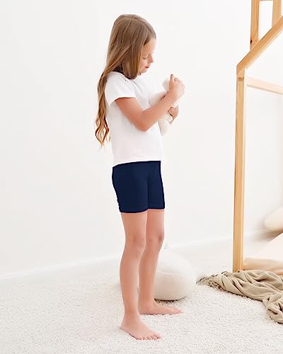 Girls Bike Shorts Kids Cartwheel Biker Shorts Under Dress Clothes Navy 12-14 Years