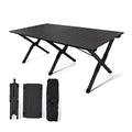 Black Folding Camping Table - Lightweight Aluminum Portable Picnic & Outdoor Table