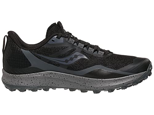 Men's Trail Running Sneakers - Saucony Peregrine 12 Black Charcoal Size 12