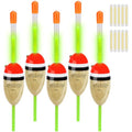 Wood Lighted Fishing Slip Bobber Set with Glow Sticks - 2 Pack, 5 Pieces