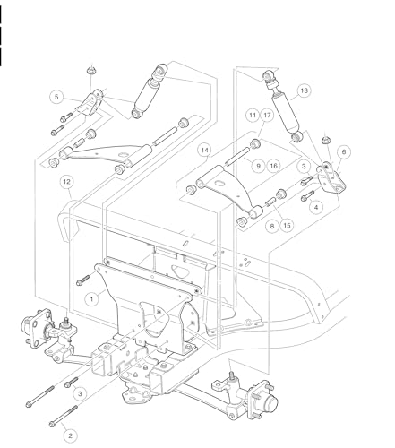 2-Pack Vehicle Control Arm Delta A-Plate Kit for Club Car Precedent & Tempo