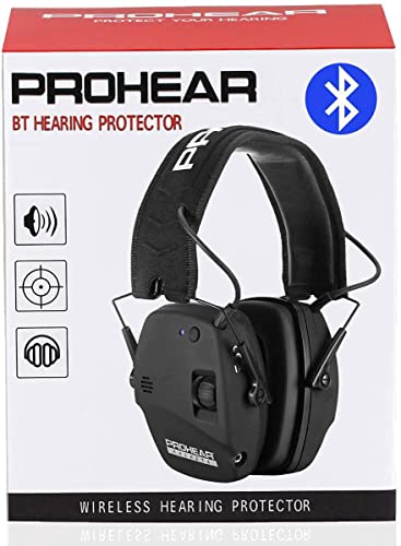 Bluetooth Ear Protection Earmuffs for Shooting Noise Reduction - Black