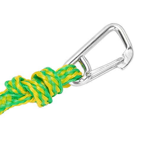 Green Marine-Grade Heavy Duty Float Rope with Stainless Steel Hooks for Kayak Boat PWC