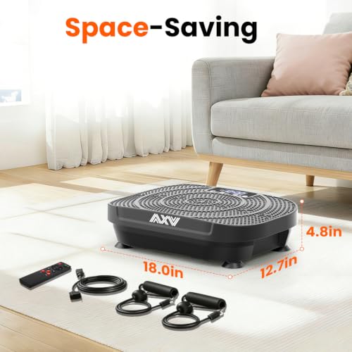 AXV BasicBlack Vibration Plate Exercise Machine Full Body Shaker for Weight Loss & Fitness