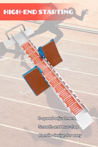 Ribowri 32-Inch Red Aircraft-Grade Aluminum Starting Blocks for Track & Field - 6 Adjustable Angles