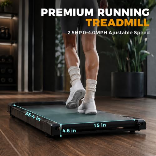 Gkyet Flag Under-Desk Treadmill with Incline, 2.5 HP Home Walking Machine, Remote & LED Display