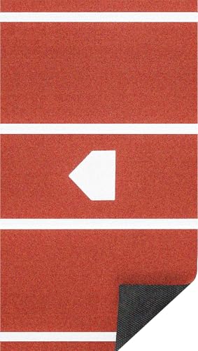 Clay Baseball Hitting Mat 12' x 6' with Antislip Rubber Backing & Home Plate - Indoor & Outdoor Batting Cage