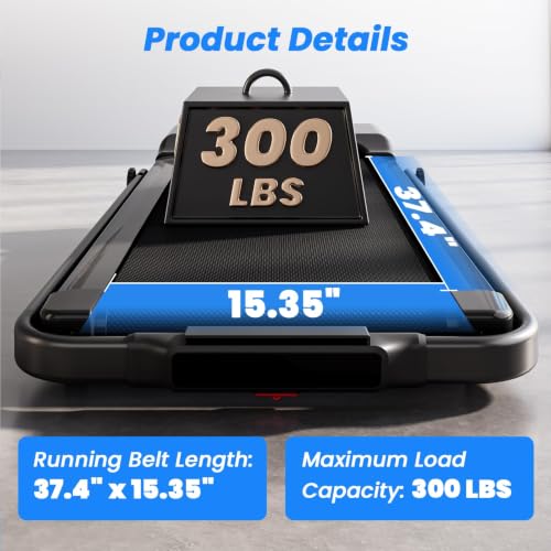 Lacuffy AS03 Jet Black Folding Under Desk Treadmill with 3.0HP Quiet Motor