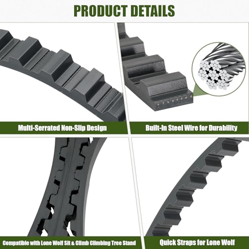 61-Inch Climbing Tree Stand Straps for Hunting Climber & Tree Stands - 2 Pack