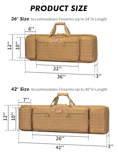42-Inch Double Rifle Case with MOLLE System - Flat Dark Earth Variation