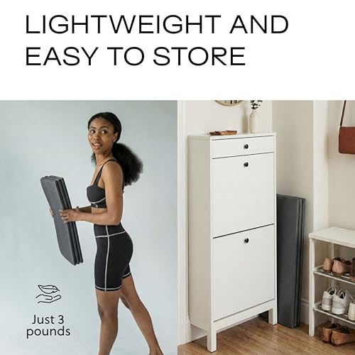 Foldable Yoga Mat with Support and Non-Slip Surface - Iron Variation