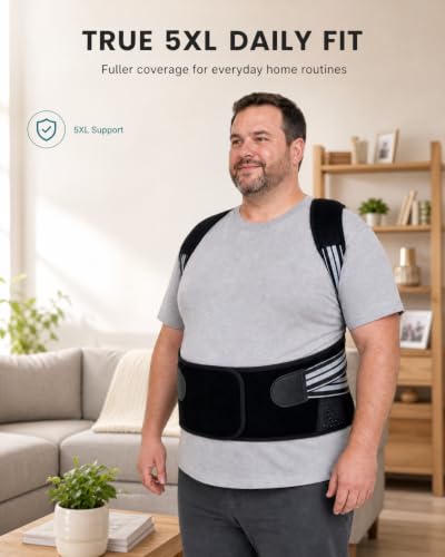 Men's Plus Size Posture Corrector 5XL - Full Back Support Brace for Home & Office Use