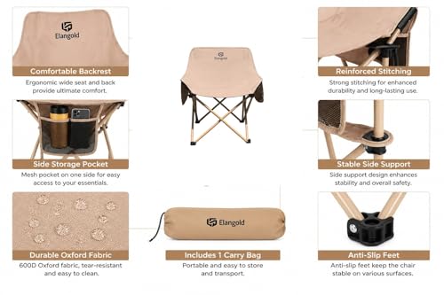 4-Pack Portable Folding Camping Chairs Set - Outdoor Seating for 300 Lbs