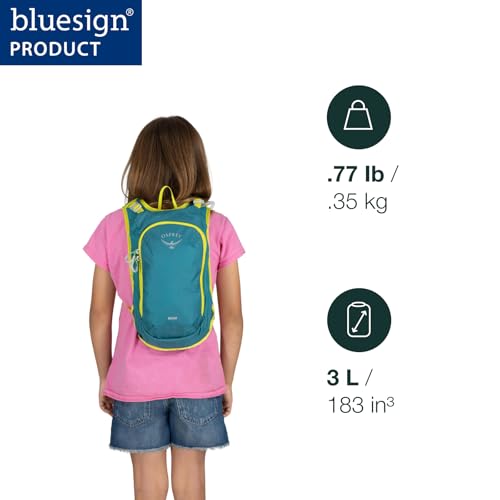 Osprey Moki Kids' Bike Hydration Pack - Green Canopy, 1.5L Reservoir, Kids 4-12