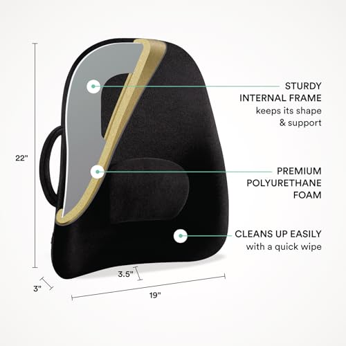 ObusForme Wideback Back Support Cushion with Lumbar Pillow - Ergonomic Seat & Posture Support