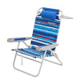 SUNNYFEEL Blue & Red Mid-Height 5-Position Reclining Backpack Beach Chair