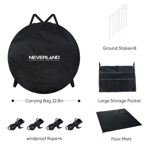 Black Pop Up Privacy Shower Tent for Camping 47x47x77 Inch