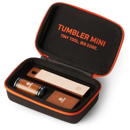 TUMBLER Mini Rolling Knife Sharpener Kit with Carrying Case & Leather Strop