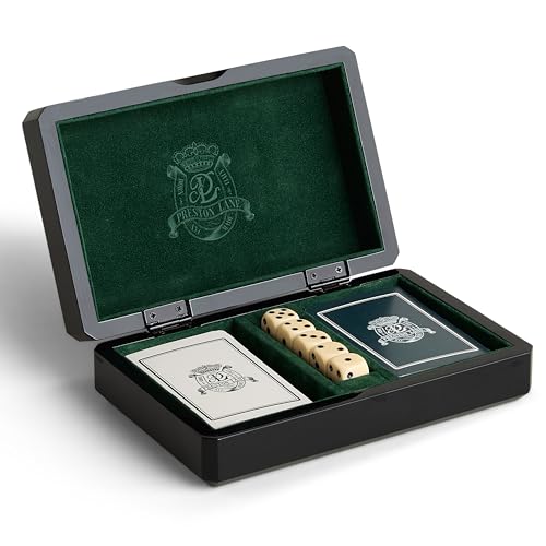 Preston Lane Chester Wooden Game Box Set with Cards & Dice - Home Decor & Game Storage