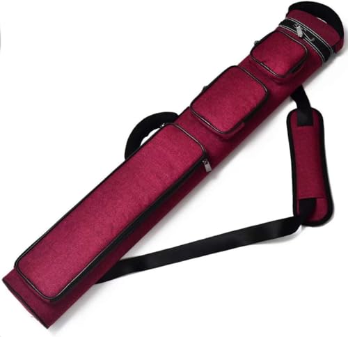 Champion 3x6 Nylon Leatherette Pool Cue Case - Red, Holds 3 Butts & 6 Shafts