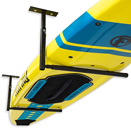 Adjustable Ceiling Paddleboard Storage Rack - Heavy Duty Garage Overhead Organizer - Single
