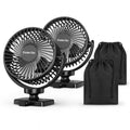 TORQELIN 2-Pack Magnetic Golf Cart Fan - 12000mAh Rechargeable Portable Cooler with N54 Magnet, 3 Speeds & 720° Adjustable Airflow, Variation 2