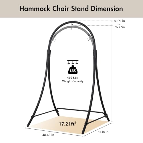 ANOW Heavy Duty Adjustable Hammock Chair Stand - Indoor & Outdoor Support